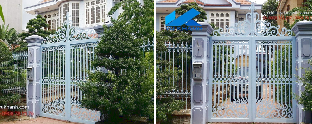 Cổng Nhà Phố Mạ Kẽm Cửa Cổng Hiện Đại-1