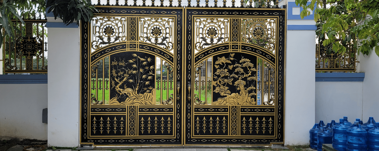 Cửa cổng cổ điển 059 Cửa Cổng Sắt Mỹ Thuật-1