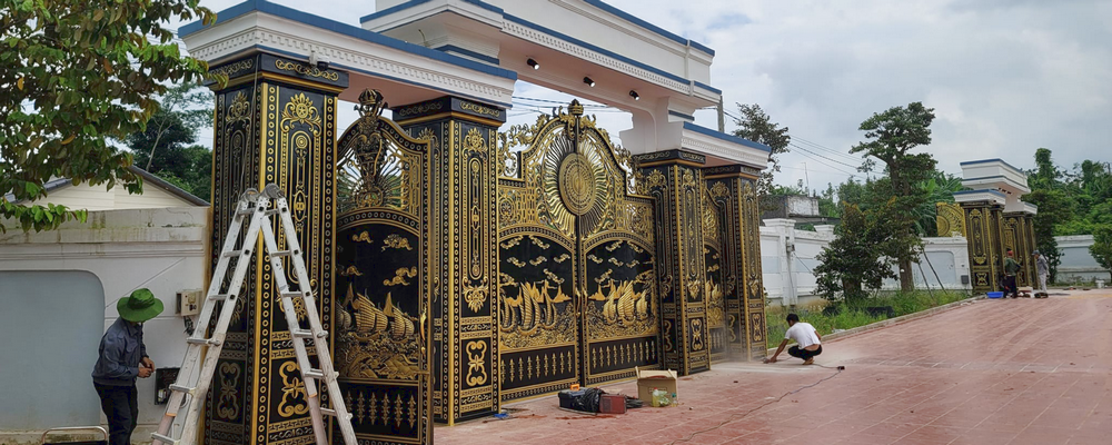 Cửa Cổng Hai Cánh Nhôm Đúc Vũng Tàu Cửa Cổng Nhôm Đúc-1