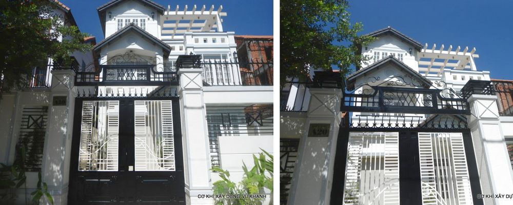 Cửa cổng sắt mạ kẽm hiện đại Cửa Cổng Hiện Đại-1