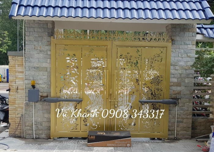 Cổng 2 cánh cnc tự động cánh tay đòn