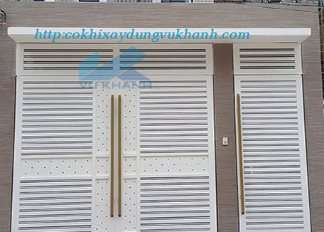 Cổng sắt mạ kẽm hai cánh mở tự động sp-56616