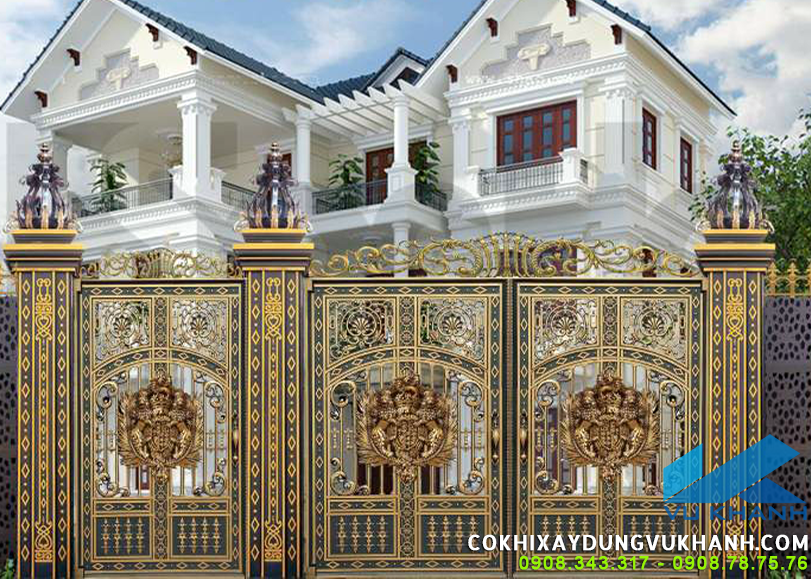 Cửa Cổng Nhôm Đúc Hai Cánh Cao Cấp