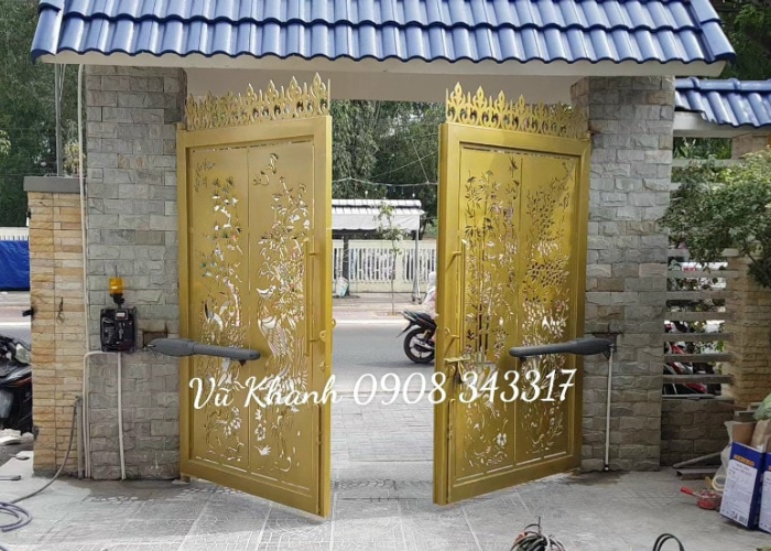 Cổng 2 cánh cnc tự động cánh tay đòn-1
