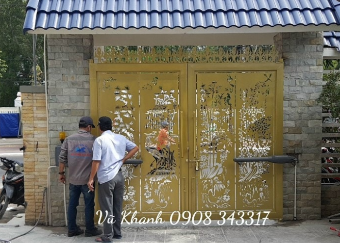 Cổng 2 cánh cnc tự động cánh tay đòn-3