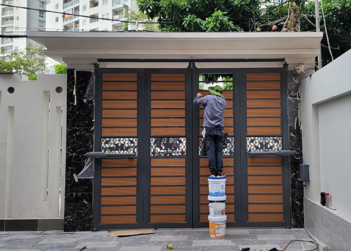 Cổng Lùa Đẹp Mở Tự Động-1