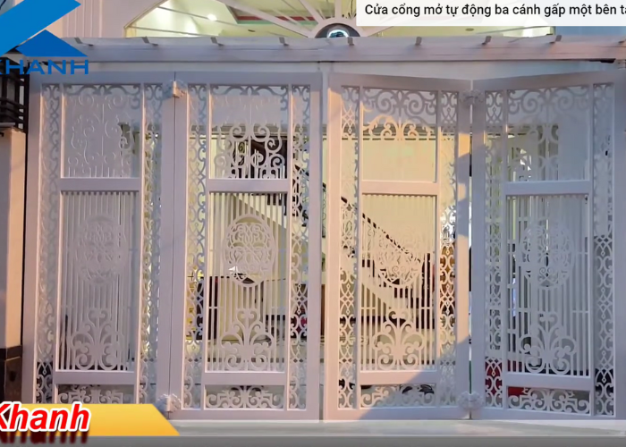 Cửa Cổng Bốn Cánh Cắt Hoa Văn CNC-3