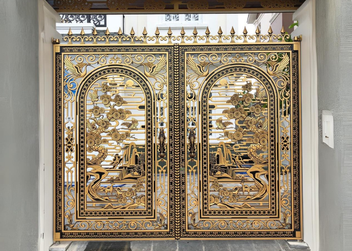 Cửa Cổng Nhôm Đúc Hai Cánh-1