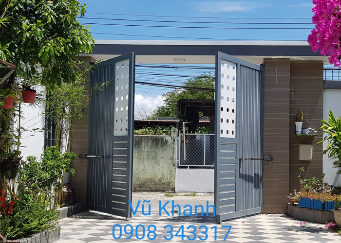 Cửa cổng sắt tự động mạ kẽm-3