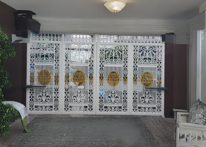 Mẫu cổng cnc, mở tự động 4 cánh, lắp đặt tại Trà Vinh-3