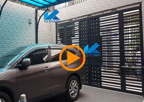 Cổng mở bốn cánh mở gấp tự động