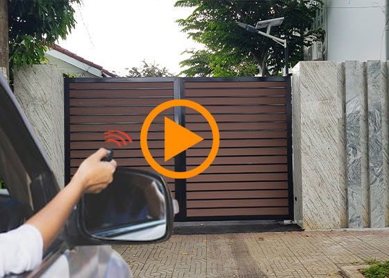 Lợi Ích Sử Dụng Cổng Sắt Ốp Gỗ Công Nghiệp, Mở Tự Động 2 Cánh