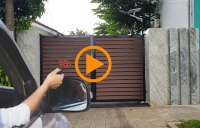 Lợi Ích Sử Dụng Cổng Sắt Ốp Gỗ Công Nghiệp, Mở Tự Động 2 Cánh